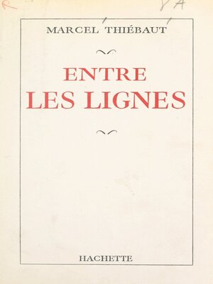 cover image of Entre les lignes